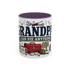 Grandpa Can Fix Anything Coffee Mug | Funny Gift From Grandkids | Accent Ceramic 11oz 15oz