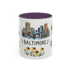 Baltimore Illustrated Travel Mug | City Souvenir Accent Coffee Mug | 11oz 15oz Ceramic Cup