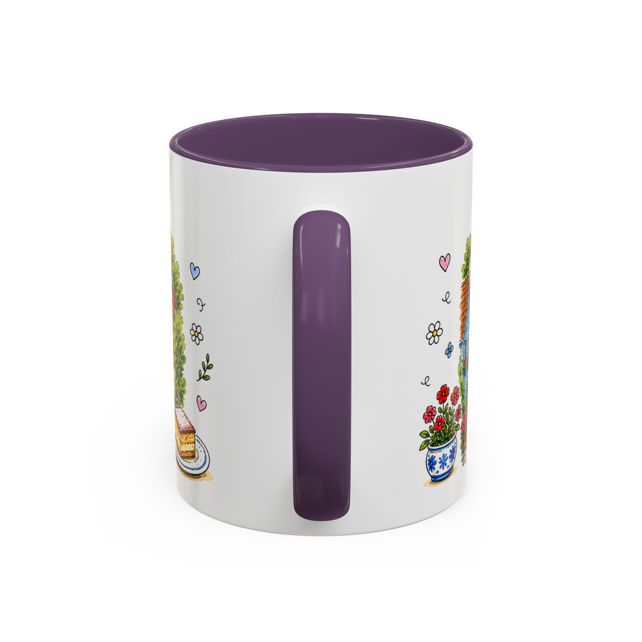 Cesky Krumlov Illustrated Travel Mug | Czechia Souvenir Accent Coffee Mug | 11oz 15oz Ceramic Cup