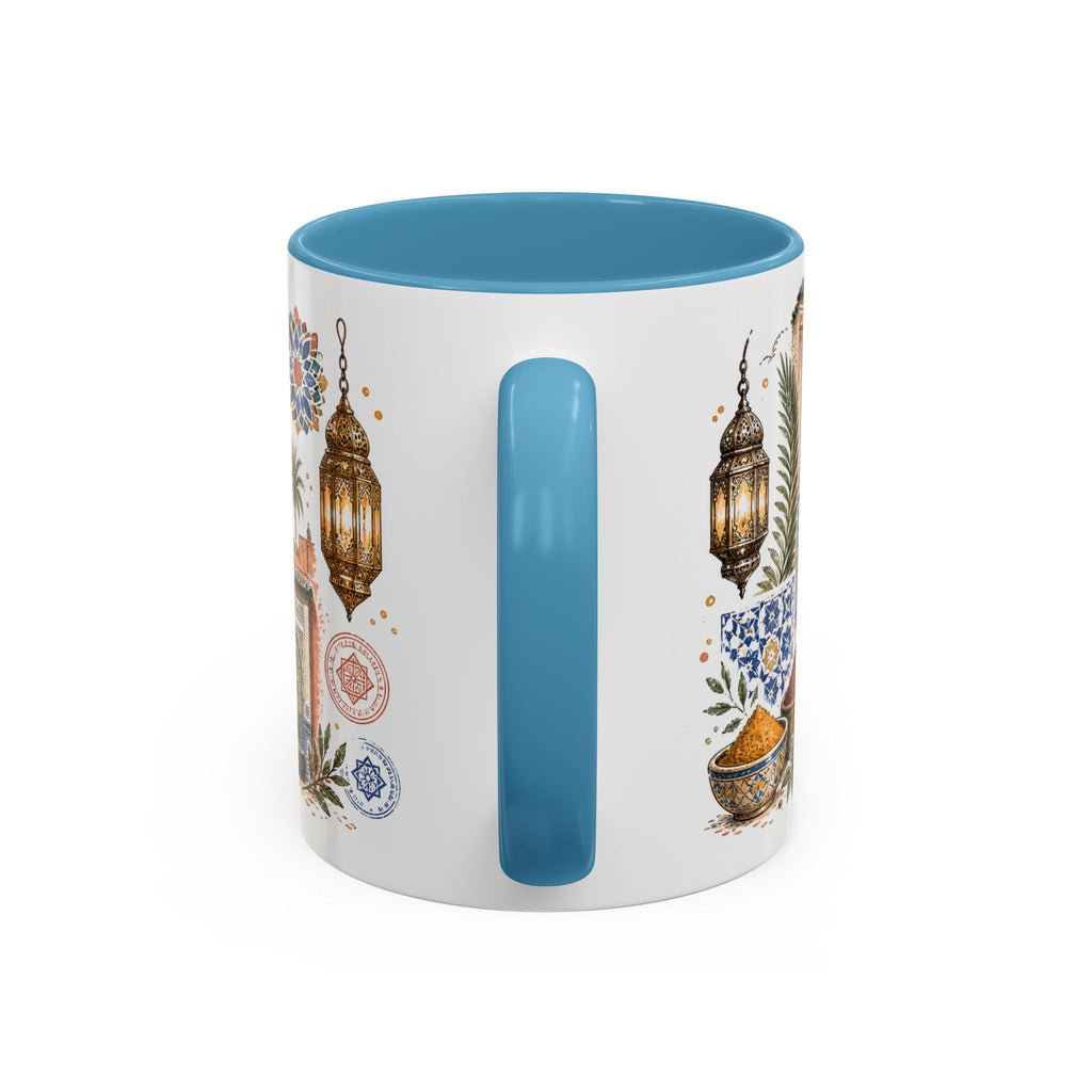 Marrakech Medina Coffee Mug | Travel Destination Souvenir Gift | Accent Color Ceramic 11oz 15oz
