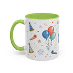 New Year Party Mug | Balloon Popper Watercolor Celebration Gift | Accent Cup 11oz 15oz