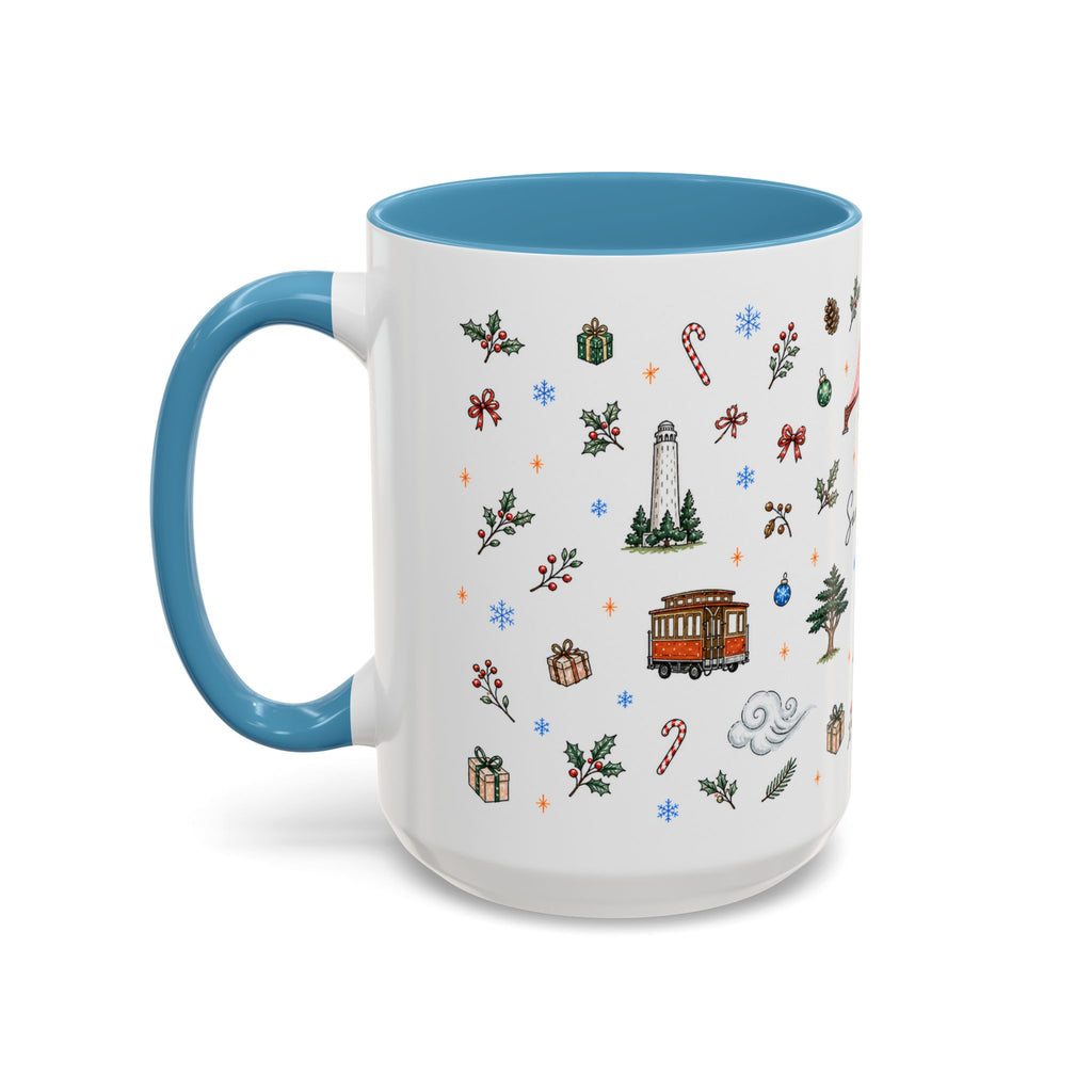 San Francisco Christmas Mug | Watercolor City Souvenir | Ceramic Coffee Cup