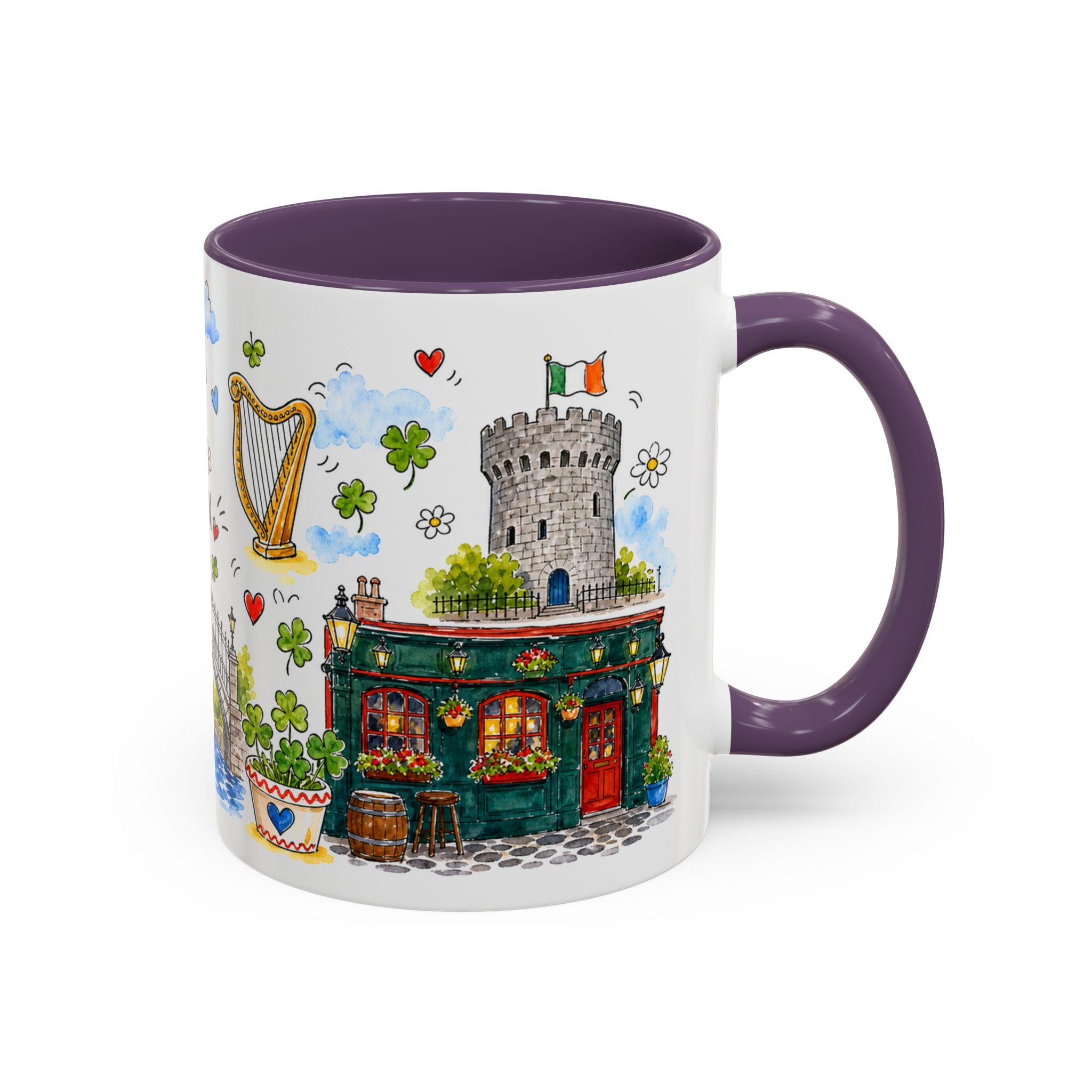 Dublin Travel Mug | European City Souvenir Accent Coffee Mug | 11oz 15oz Ceramic Cup