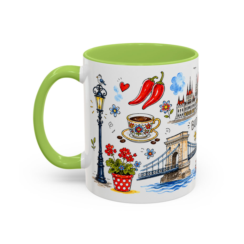 Budapest Travel Mug | European City Souvenir Accent Coffee Mug | 11oz 15oz Ceramic Cup