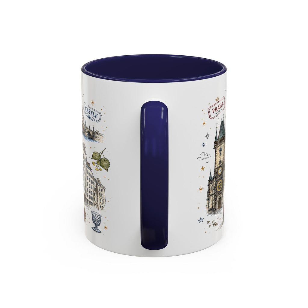 Prague Coffee Mug | Czech Republic Souvenir Travel Gift | Accent Color Ceramic 11oz 15oz