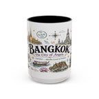 Bangkok Coffee Mug | Thailand Souvenir Travel Gift | Accent Color Ceramic 11oz 15oz
