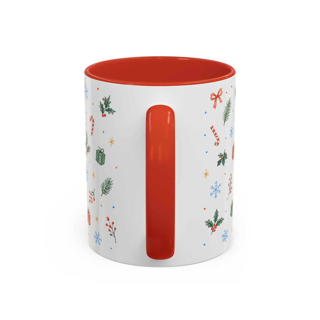 Christmas Candle Mug | Holly Wreath Watercolor Holiday Gift | Accent Cup 11oz 15oz