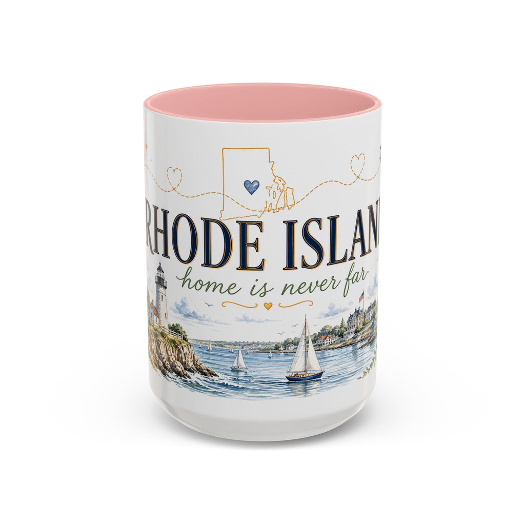 Rhode Island State Map Mug | Botanical Seaside Accent Cup (11oz or 15oz)