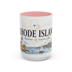 Rhode Island State Map Mug | Botanical Seaside Accent Cup (11oz or 15oz)