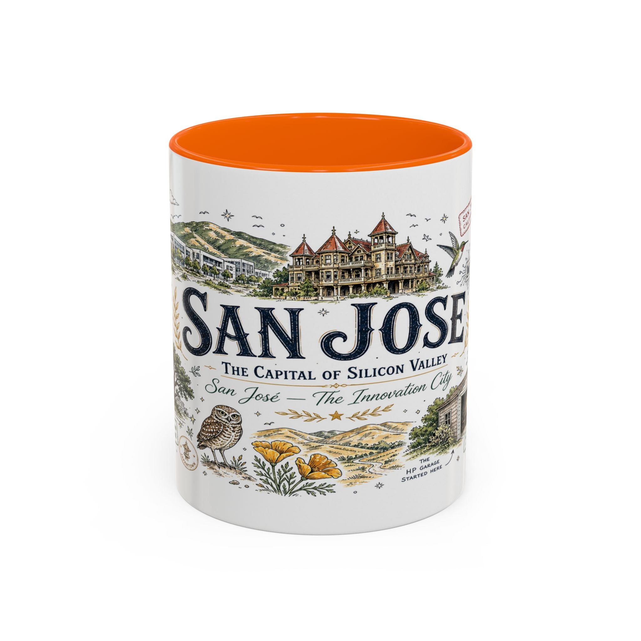 San Jose Coffee Mug | California Souvenir City Gift | Accent Color Ceramic 11oz 15oz