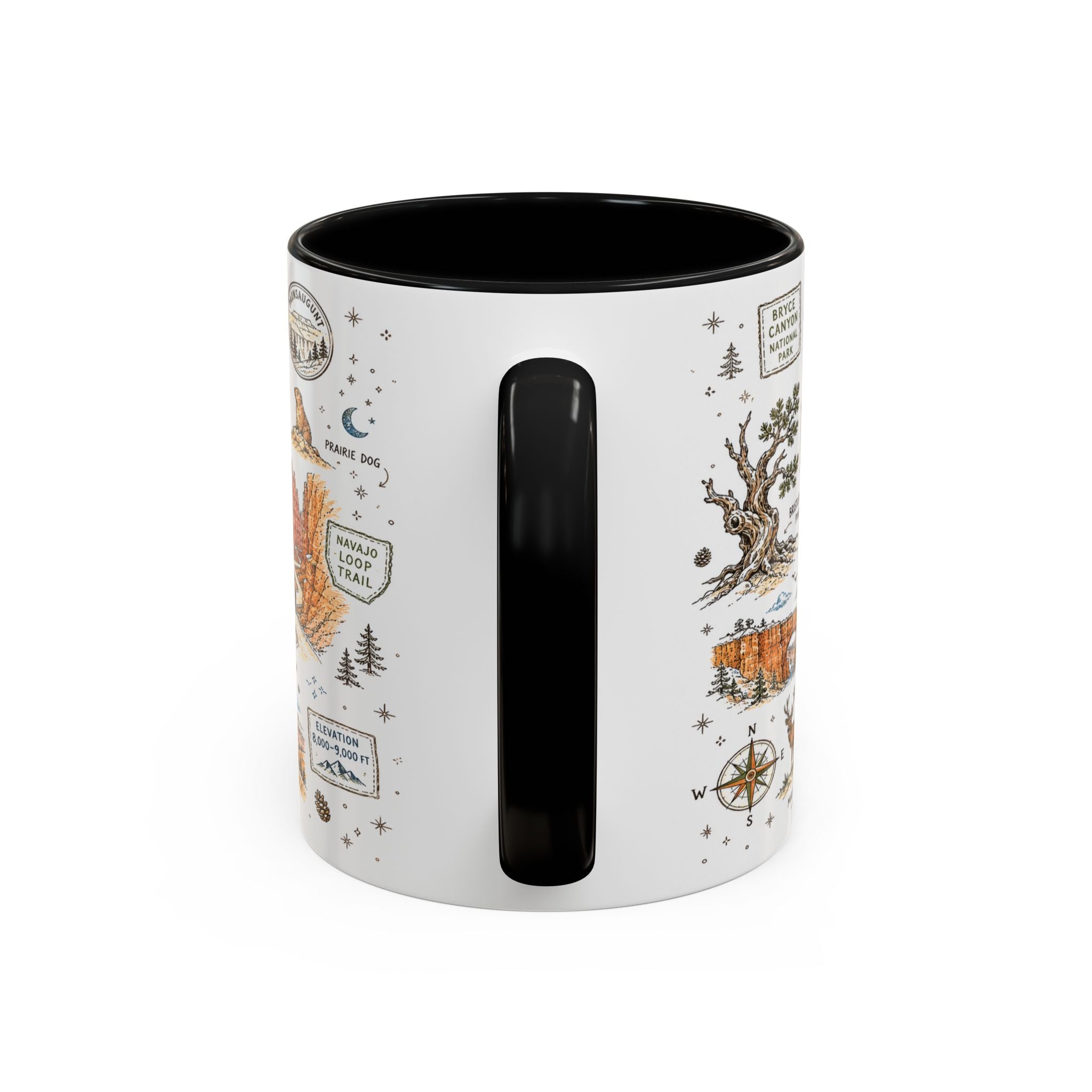 Bryce Canyon Coffee Mug | National Park Hiking Utah Gift | Accent Color Ceramic 11oz 15oz