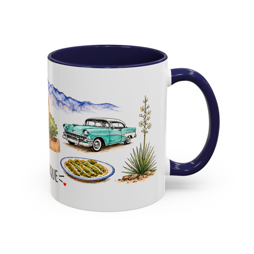 Albuquerque Illustrated Travel Mug | City Souvenir Accent Coffee Mug | 11oz 15oz Ceramic Cup