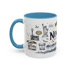 New York City Coffee Mug | New York Souvenir Travel Gift | Accent Color Ceramic 11oz 15oz