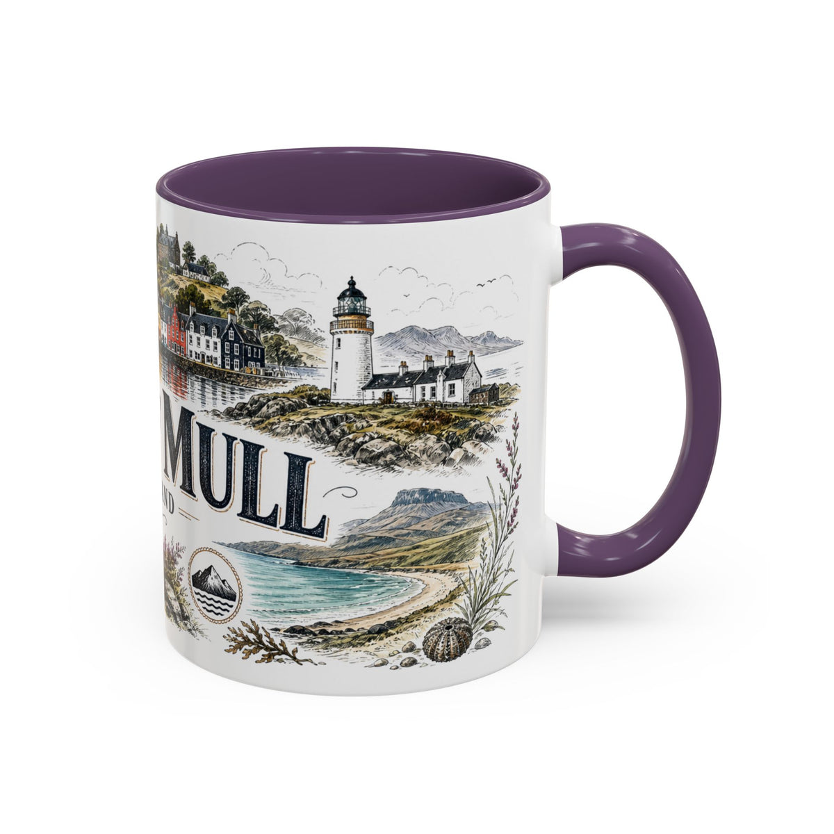 Isle of Mull Mug, Scotland Travel Souvenir, Bucket List Gift, Accent Ceramic Coffee Mug 11oz 15oz