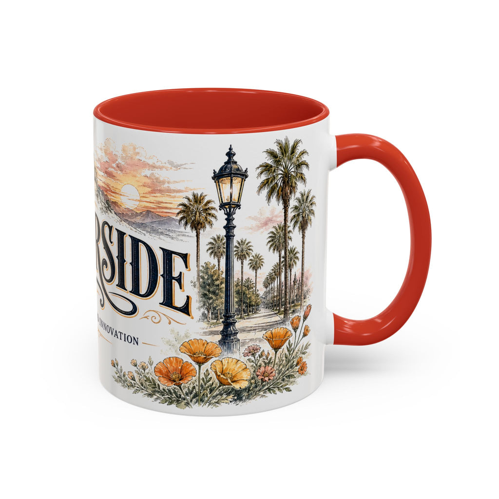 Riverside Coffee Mug | United States Travel Souvenir | Vintage Illustrated City Gift | 11 oz 15 oz Accent Mug