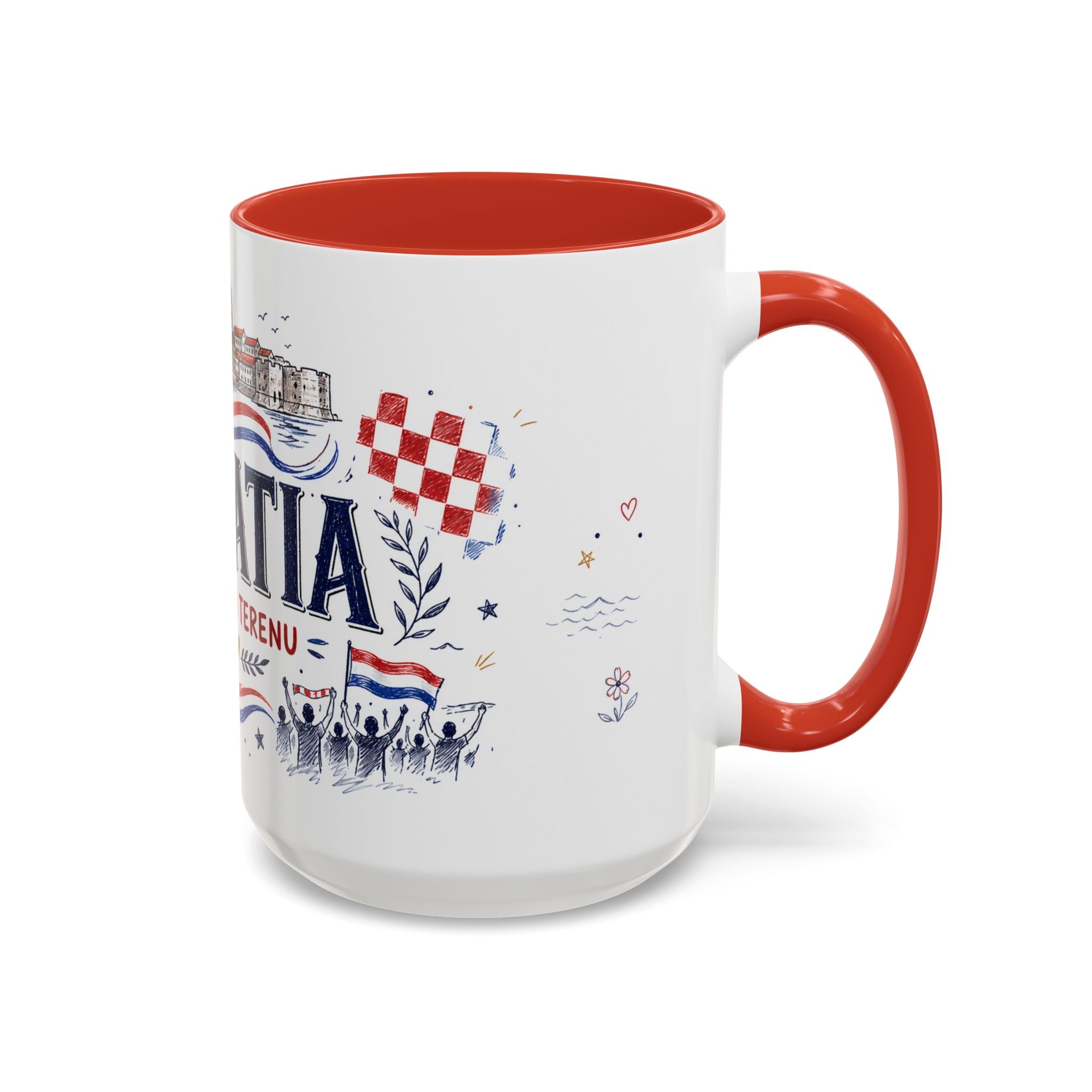 Croatia Soccer Coffee Mug | World Cup Fan Gift | Accent Color Ceramic 11oz 15oz Match Day Cup