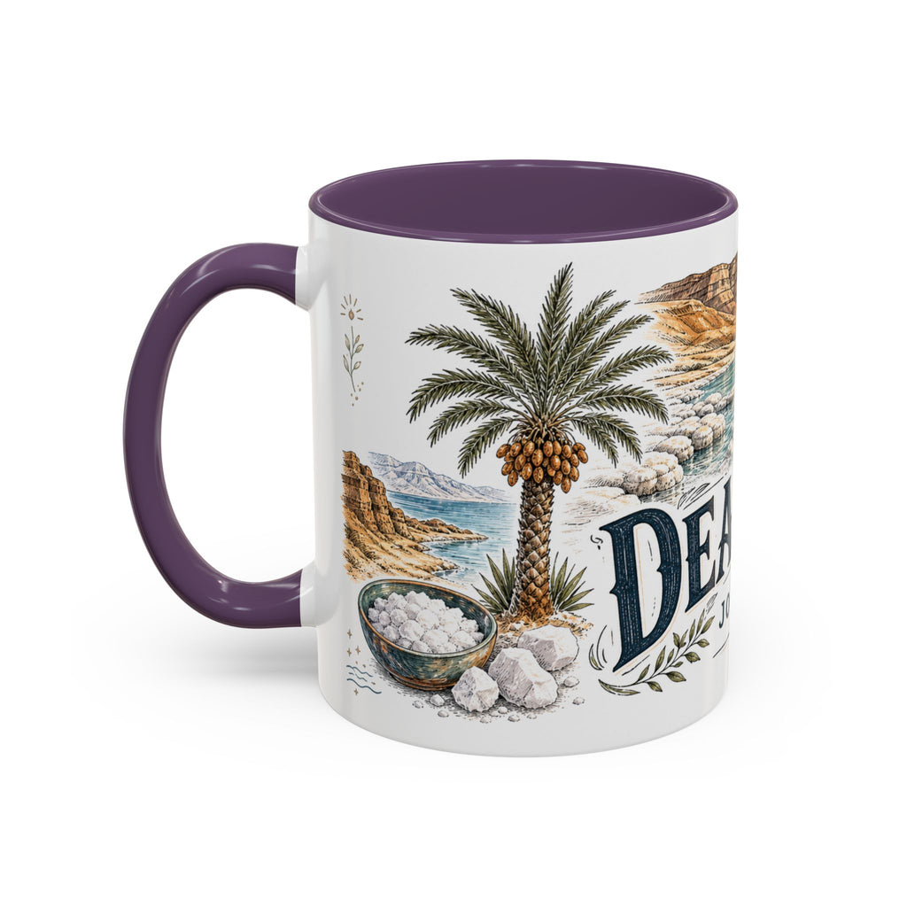 Dead Sea Mug, Jordan Travel Souvenir, Bucket List Gift, Accent Ceramic Coffee Mug 11oz 15oz