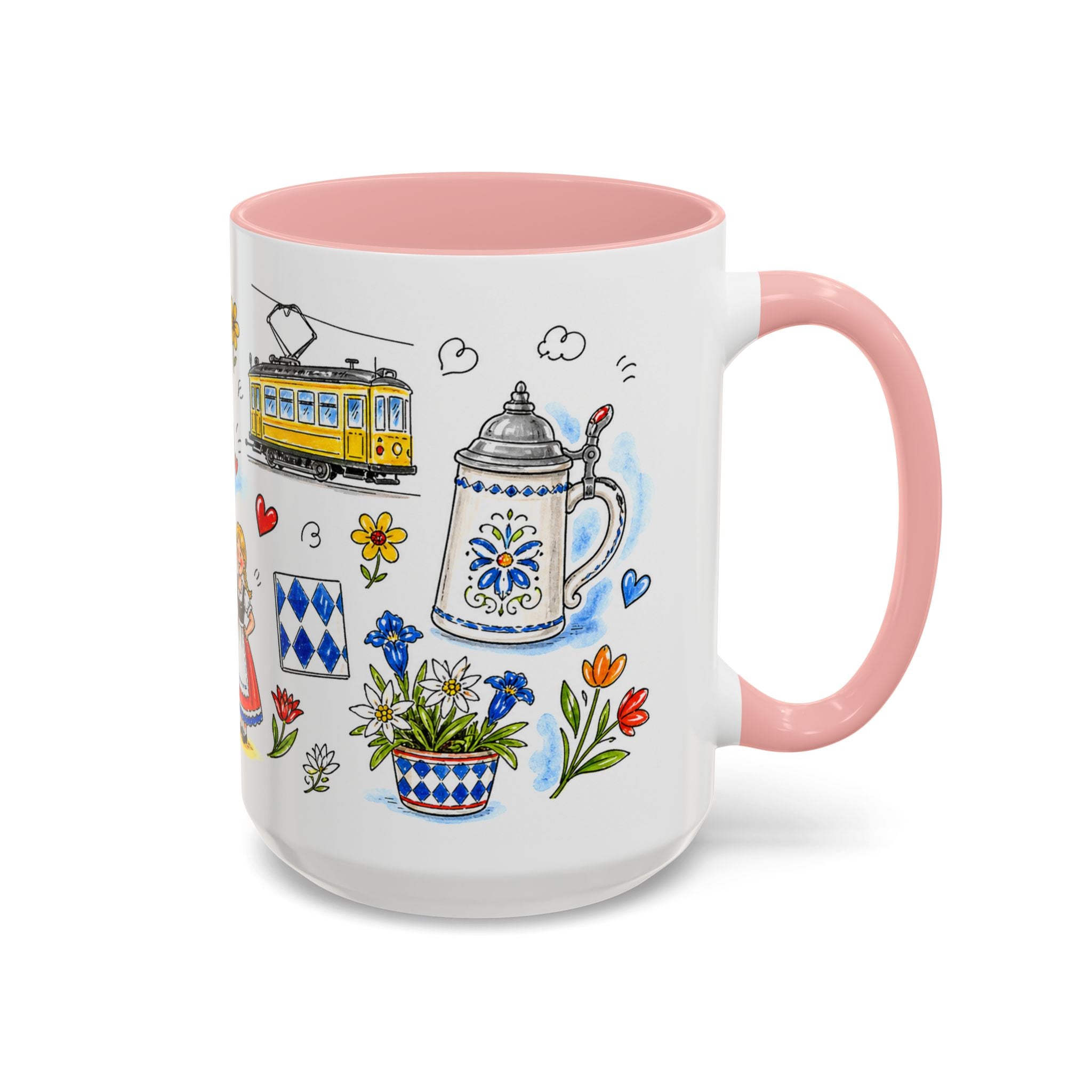 Munich Travel Mug | European City Souvenir Accent Coffee Mug | 11oz 15oz Ceramic Cup