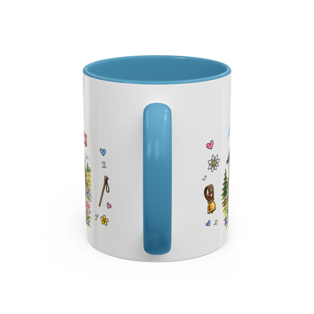 Zermatt Illustrated Travel Mug | Switzerland Souvenir Accent Coffee Mug | 11oz 15oz Ceramic Cup