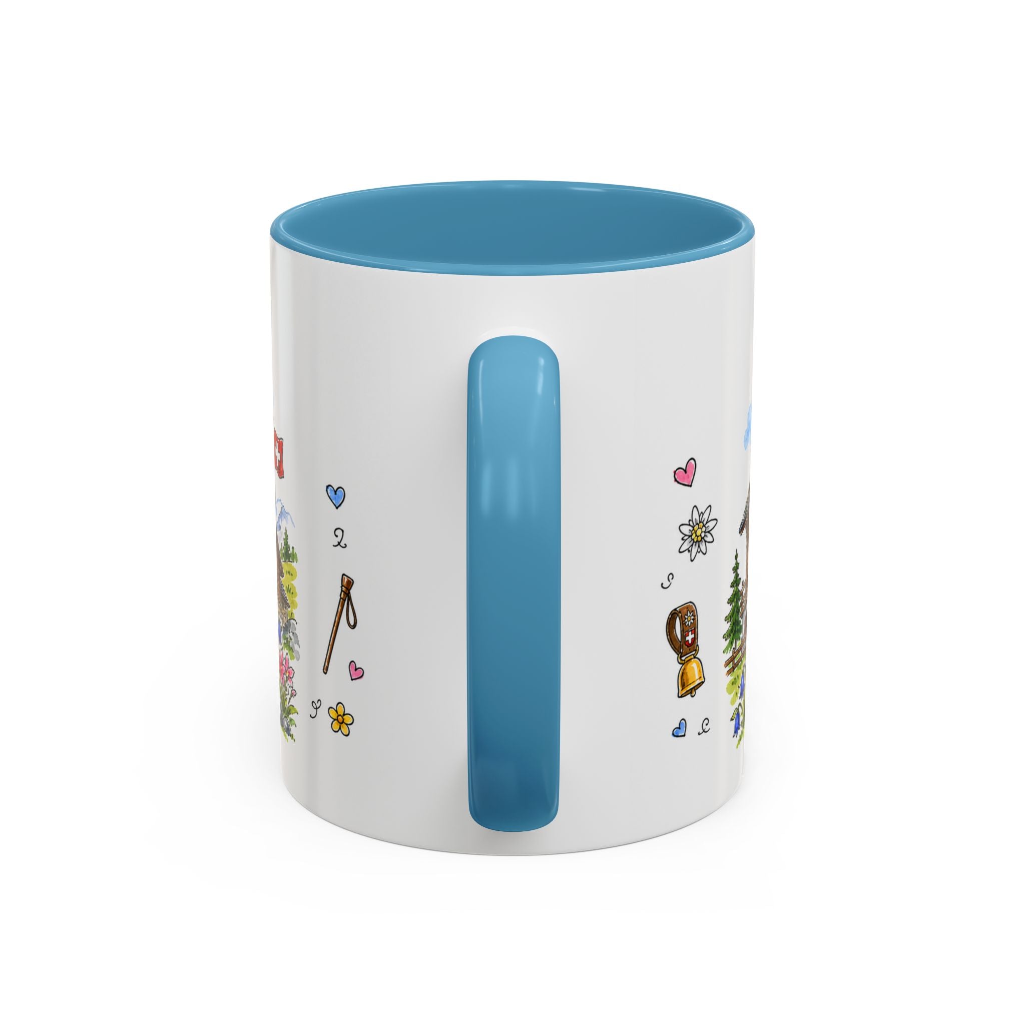 Zermatt Illustrated Travel Mug | Switzerland Souvenir Accent Coffee Mug | 11oz 15oz Ceramic Cup