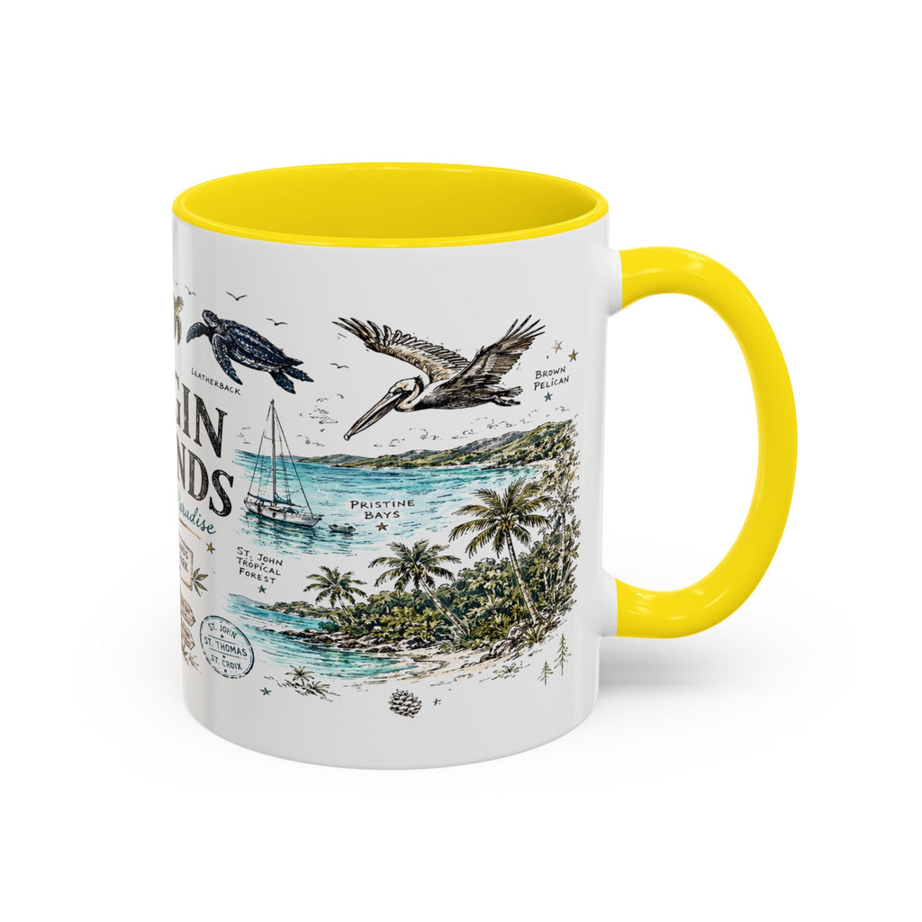Virgin Islands National Park Coffee Mug | Caribbean Beach Snorkeling Reef Gift | Accent Color Ceramic 11oz 15oz