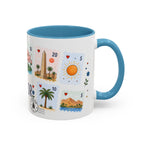 Luxor Coffee Mug | Postage Stamp Collage Mug | Travel Souvenir Accent Cup 11oz 15oz