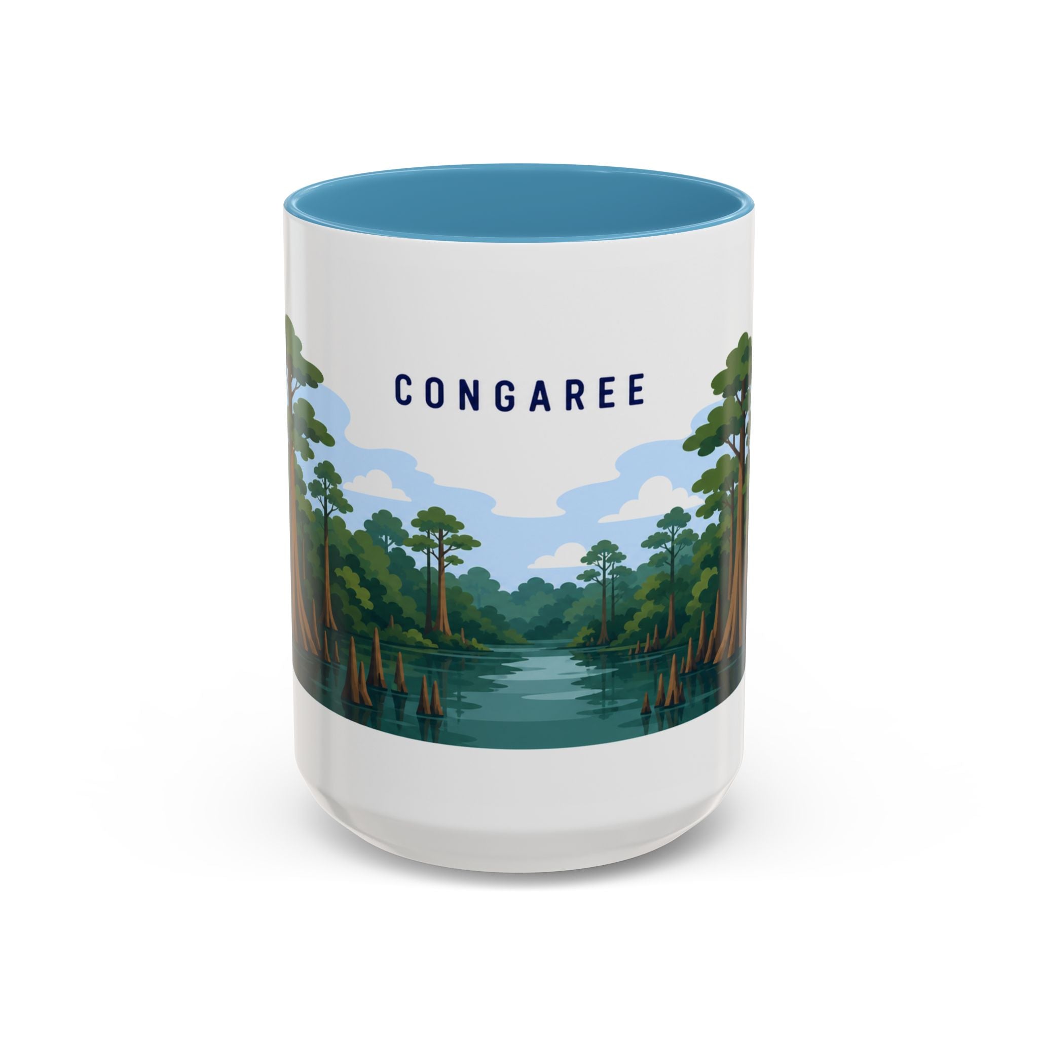 Congaree National Park Coffee Mug | Solid Color Block Park Souvenir | 11oz 15oz Accent Mug