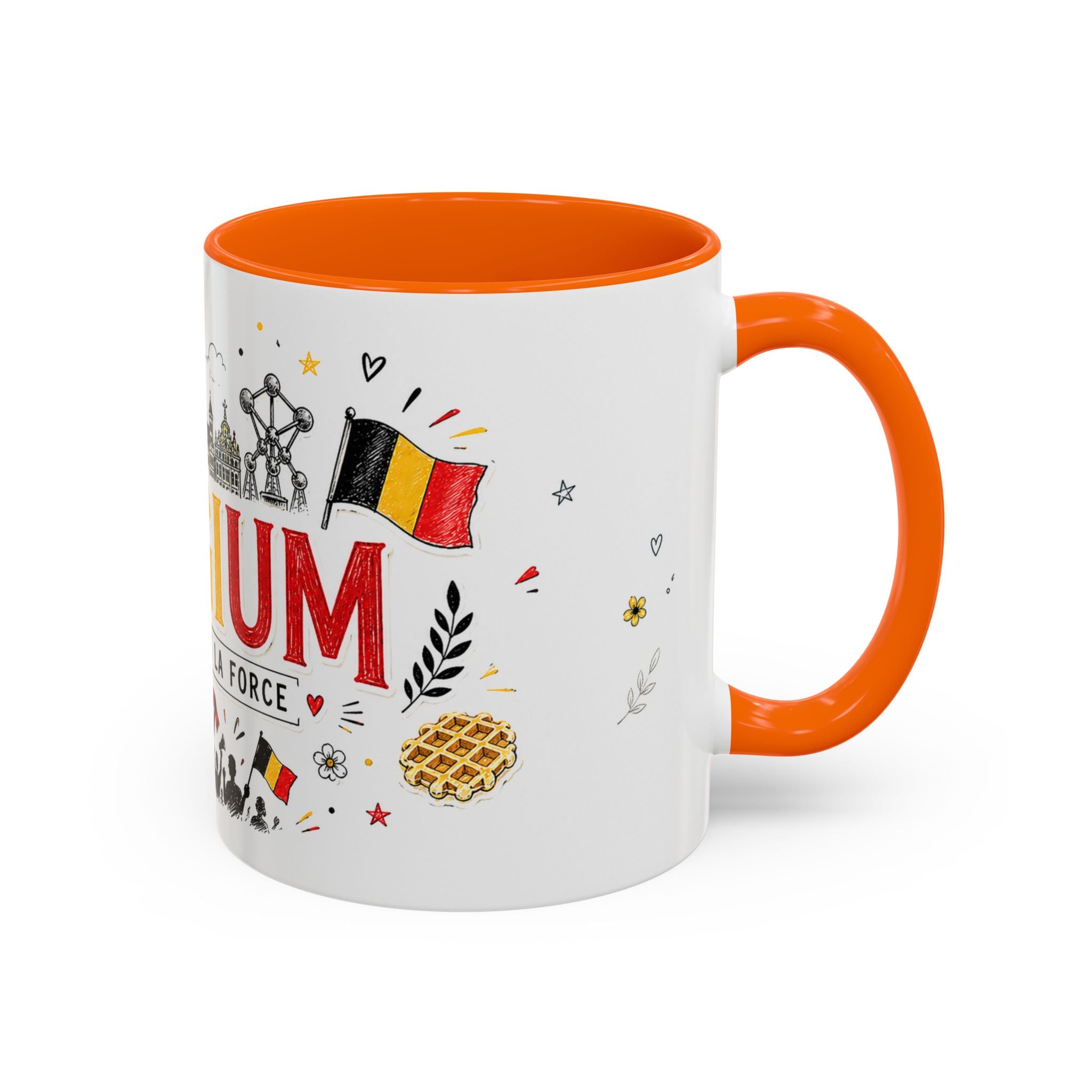 Belgium Soccer Coffee Mug | Soccer Fan Gift | Accent Color Ceramic 11oz 15oz Match Day Cup