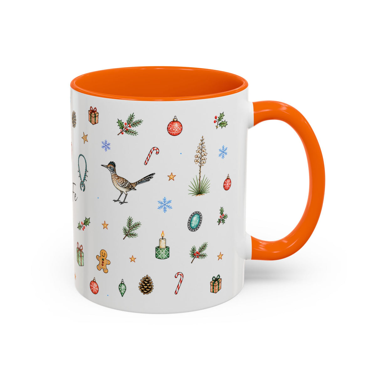 Santa Fe Christmas Mug | Watercolor City Souvenir | Ceramic Coffee Cup (11oz 15oz)