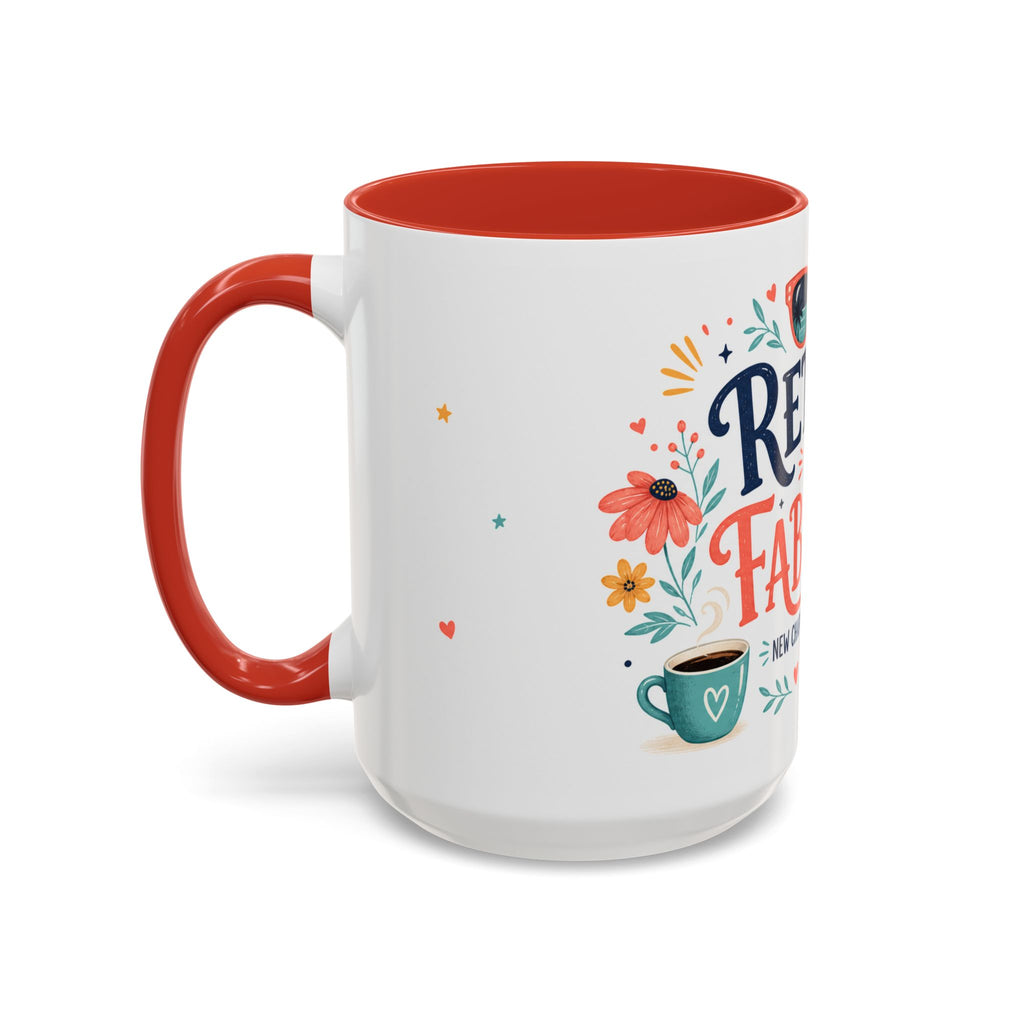 Retired And Fabulous Coffee Mug | Retirement Gift For Women Men | Accent Color Ceramic 11oz 15oz