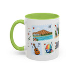 Honolulu Coffee Mug | Postage Stamp Collage Mug | Travel Souvenir Accent Cup 11oz 15oz