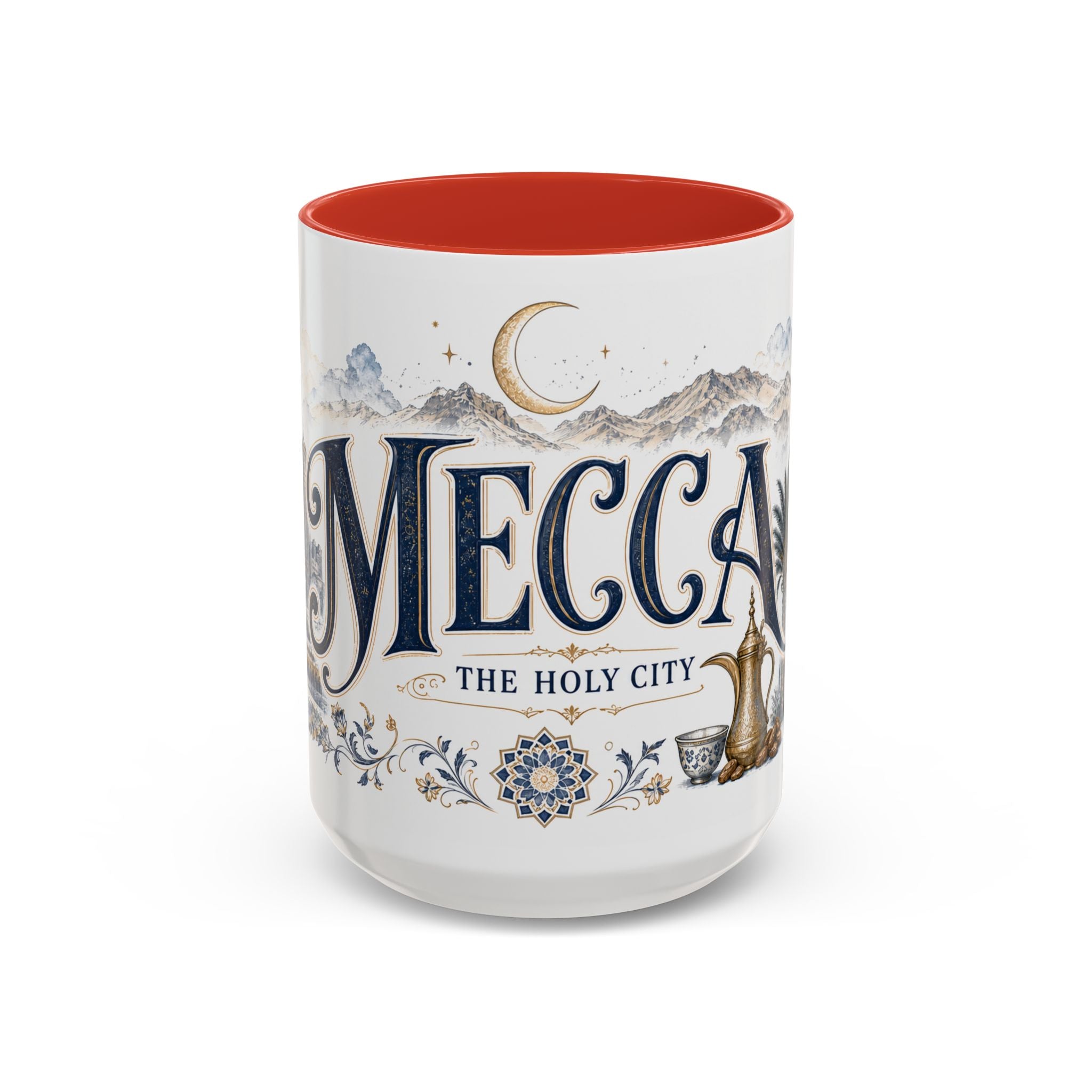 Mecca Coffee Mug | Saudi Arabia Travel Souvenir | Vintage Illustrated City Gift | 11 oz 15 oz Accent Mug