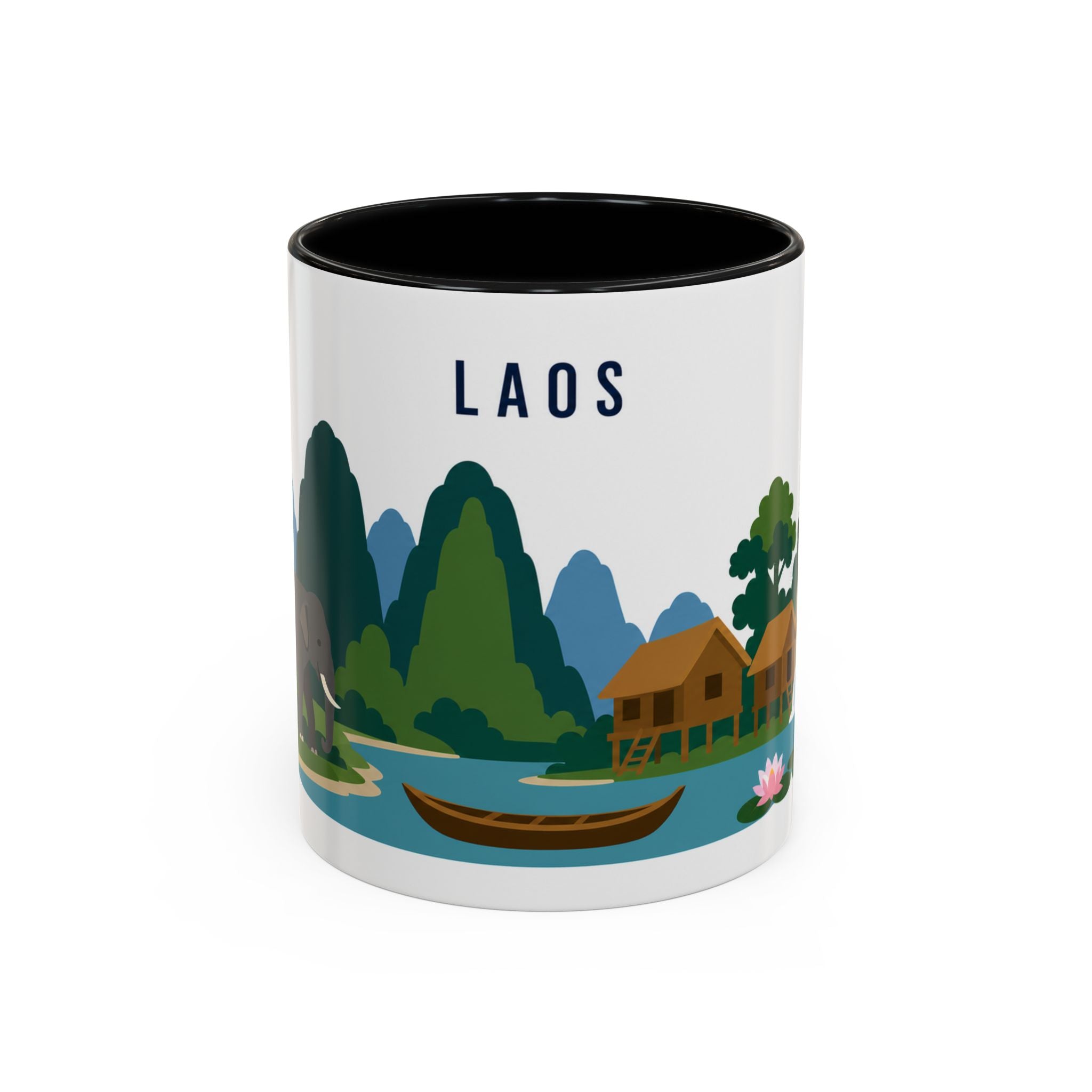 Laos Coffee Mug | Travel Souvenir Accent Mug | Country Gift Ceramic Cup 11oz 15oz
