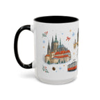 Prague Christmas Mug | Watercolor Travel Souvenir | Holiday Gift | Accent Ceramic Coffee Cup 11oz 15oz