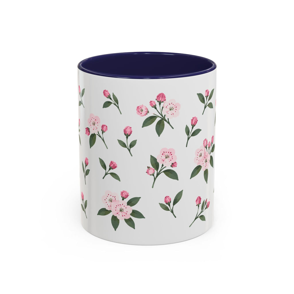Connecticut Mountain Laurel Mug, State Flower Floral Coffee Cup, 11oz Botanical Gift
