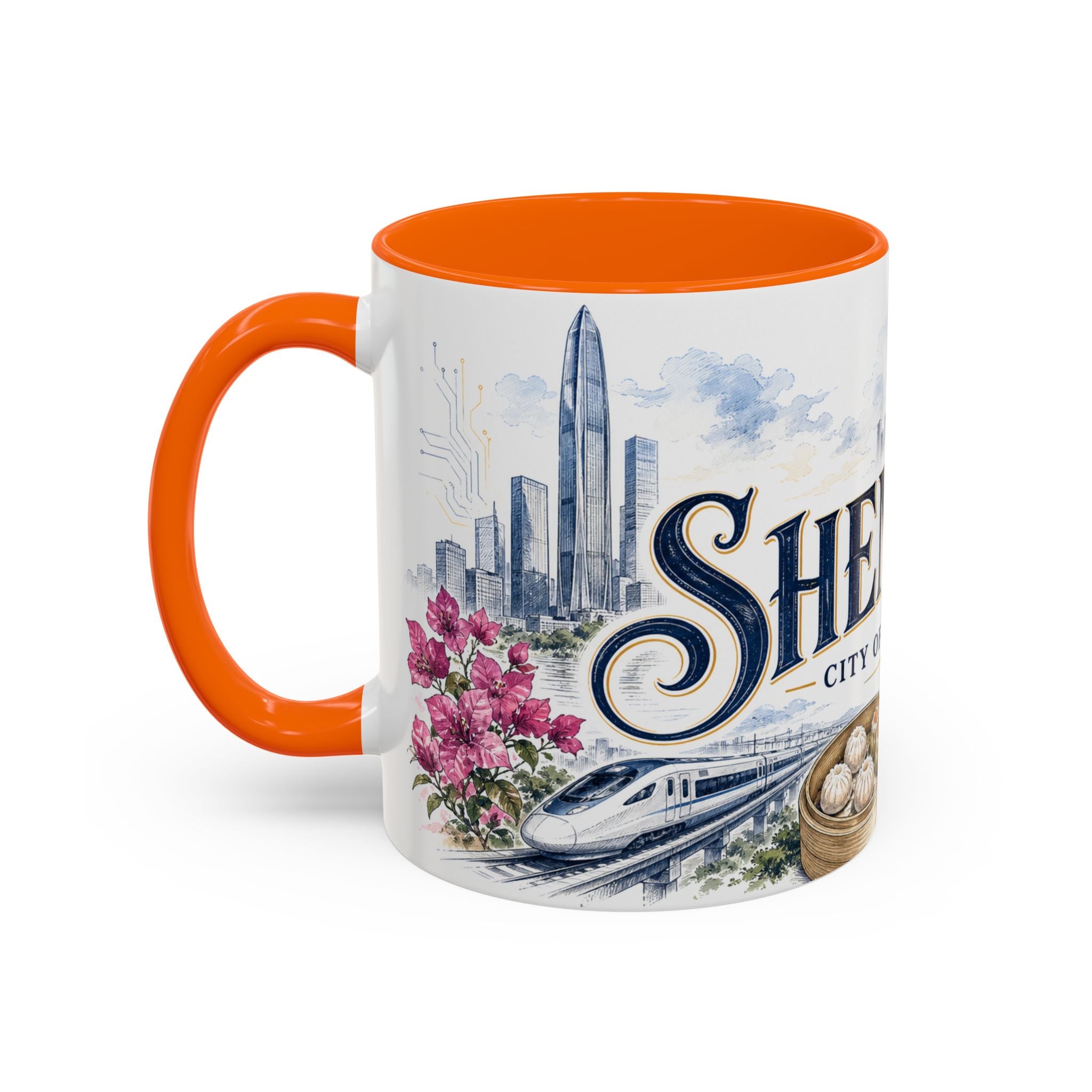 Shenzhen Coffee Mug | China Travel Souvenir | Vintage Illustrated City Gift | 11 oz 15 oz Accent Mug