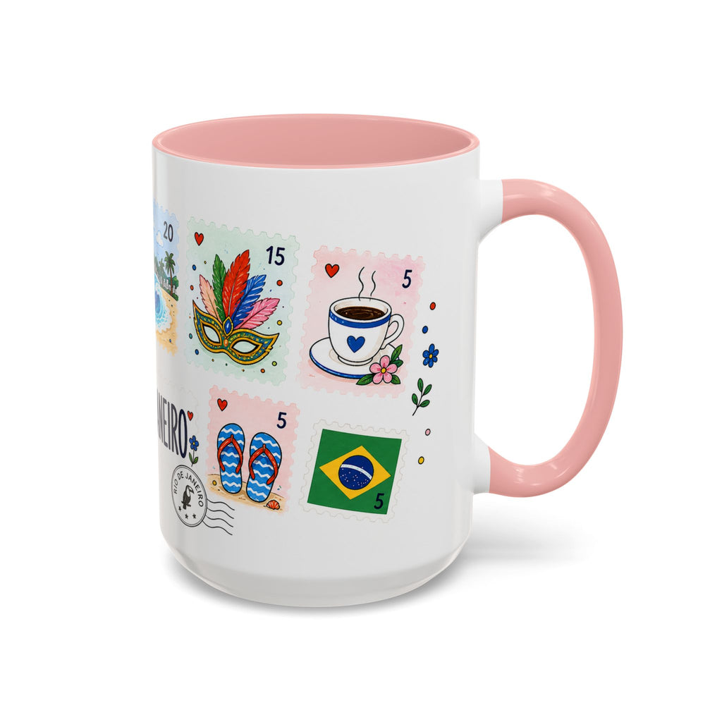 Rio de Janeiro Coffee Mug | Postage Stamp Collage Mug | Travel Souvenir Accent Cup 11oz 15oz