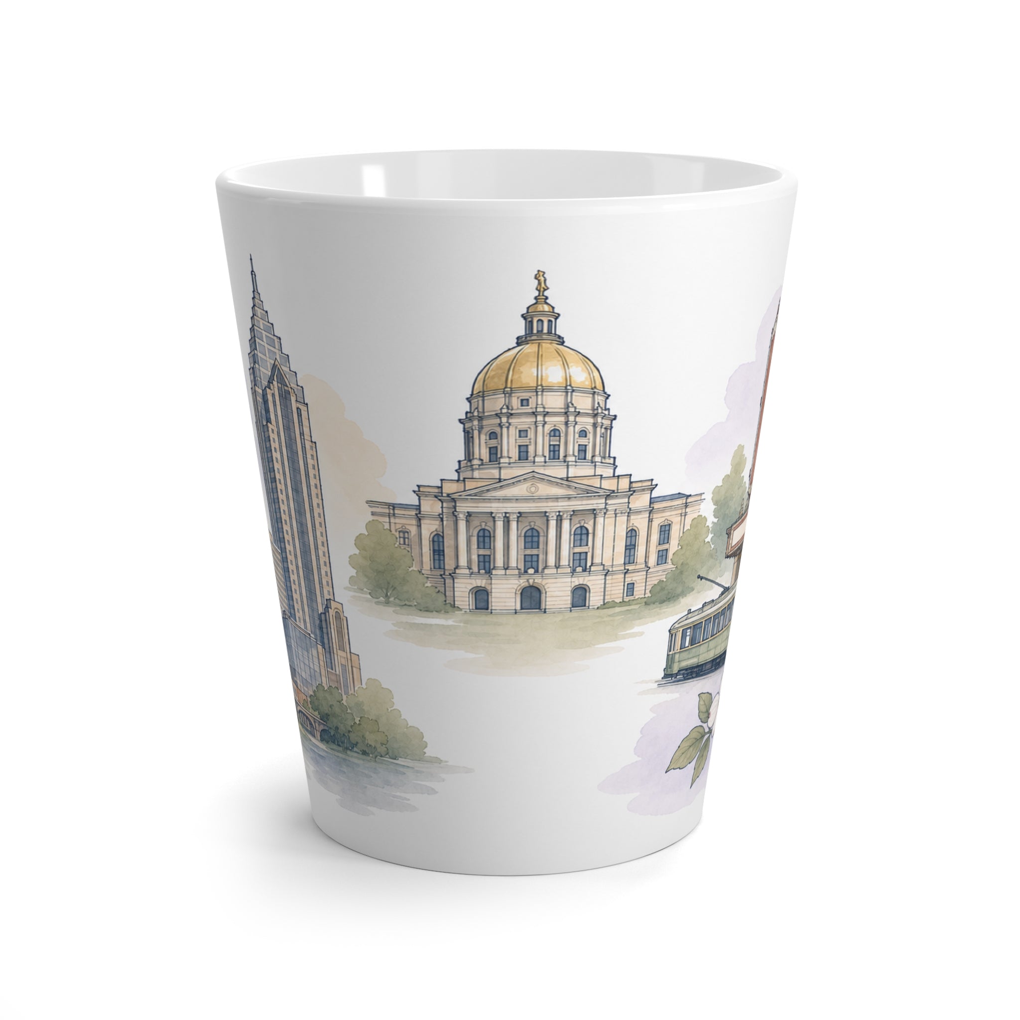 Atlanta Latte Mug | Watercolor City Travel Mug | 12 oz Ceramic Souvenir Gift