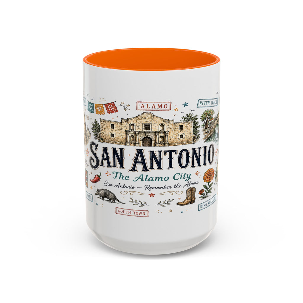 San Antonio Coffee Mug | Texas Souvenir City Gift | Accent Color Ceramic 11oz 15oz