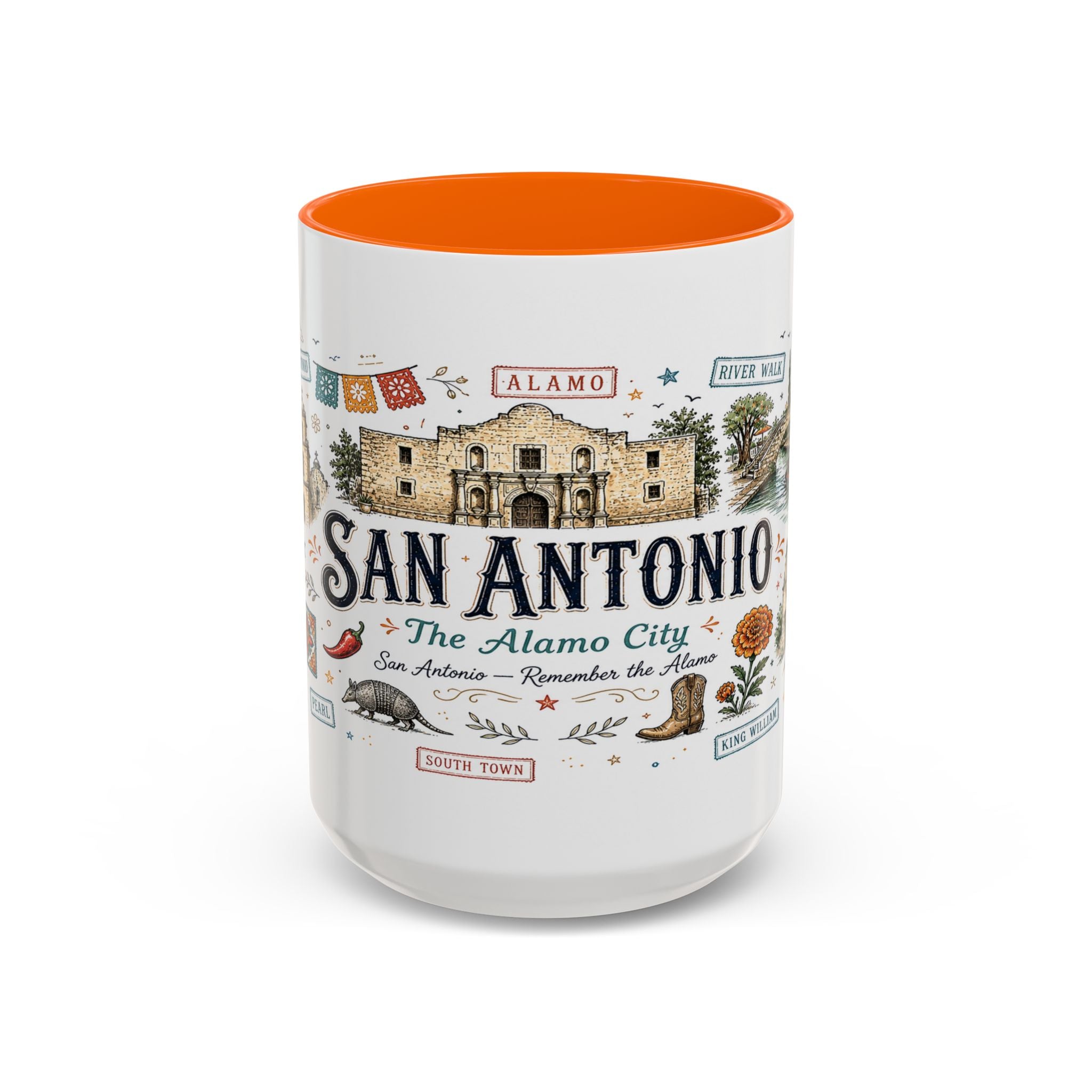 San Antonio Coffee Mug | Texas Souvenir City Gift | Accent Color Ceramic 11oz 15oz