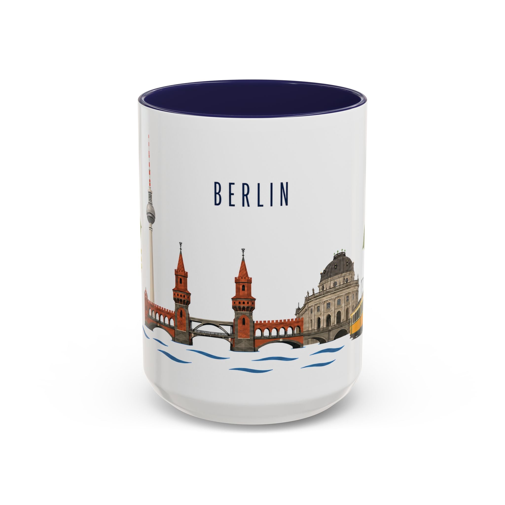 Berlin Coffee Mug | Germany Travel Souvenir | Porcelain Decal City Gift | 11oz 15oz Accent Mug