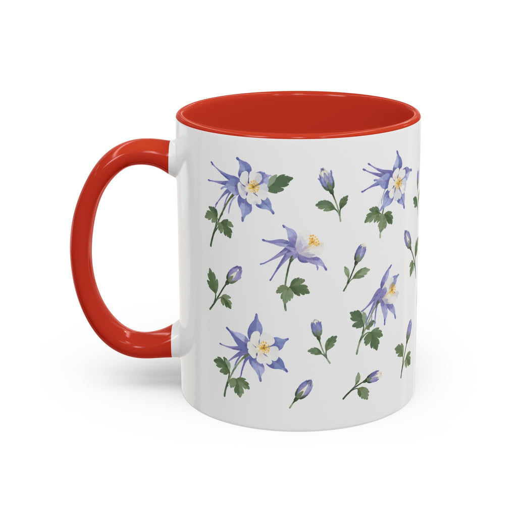 Colorado Rocky Mountain columbine Mug, State Flower Floral Coffee Cup, 11oz Botanical Gift