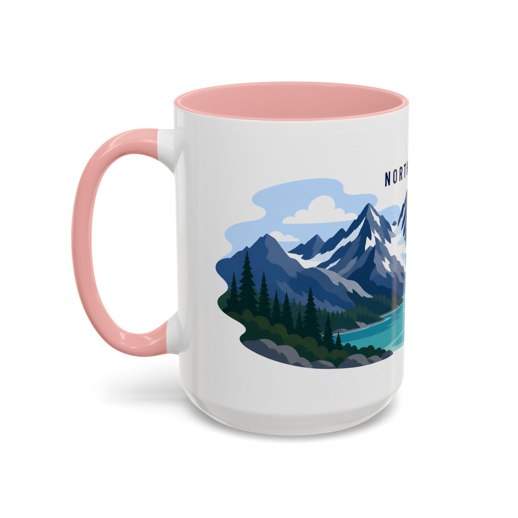 North Cascades National Park Coffee Mug | Solid Color Block Park Souvenir | 11oz 15oz Accent Mug