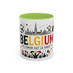 Belgium Soccer Coffee Mug | Soccer Fan Gift | Accent Color Ceramic 11oz 15oz Match Day Cup