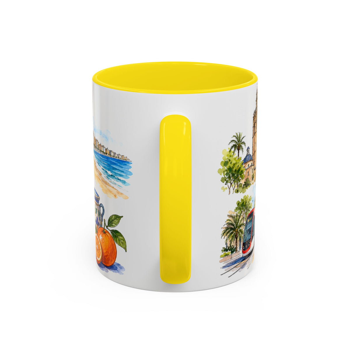 Valencia Illustrated Travel Mug | City Souvenir Accent Coffee Mug | 11oz 15oz Ceramic Cup