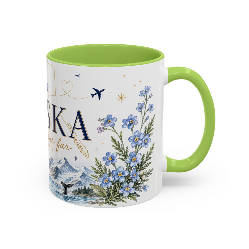 Alaska State Map Mug | Northern Lights, Mountains, Glaciers | Moving Away Gift