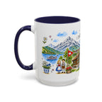 Interlaken Illustrated Travel Mug | Switzerland Souvenir Accent Coffee Mug | 11oz 15oz Ceramic Cup