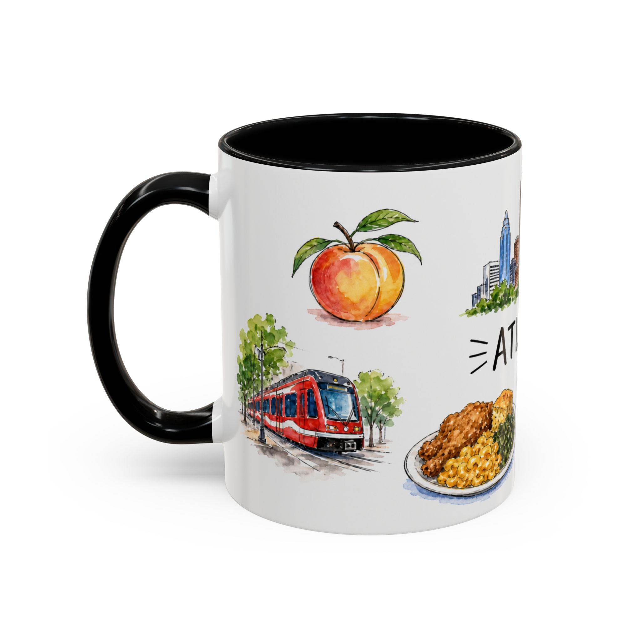 Atlanta Illustrated Travel Mug | City Souvenir Accent Coffee Mug | 11oz 15oz Ceramic Cup