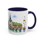 Dinant Illustrated Travel Mug | Belgium Souvenir Accent Coffee Mug | 11oz 15oz Ceramic Cup