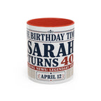 Birthday Newspaper Mug | Custom Name Age Date Gift | The Birthday Times Coffee Cup 11oz 15oz